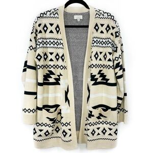 Lucky Brand Aztec long open front cardigan